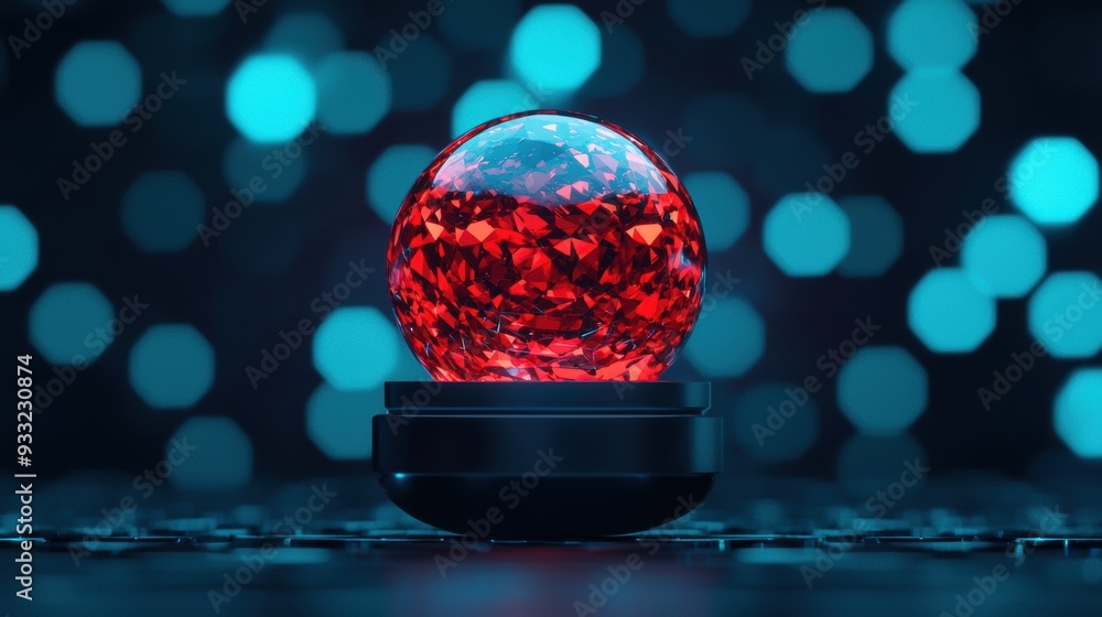 Poster futuristic smart gem analyzer technology for precision diagnostics with copy space. 8k high detail i