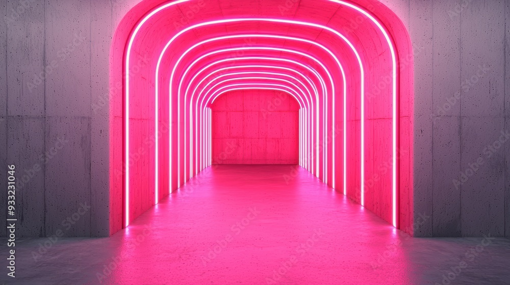 Poster illuminated gemstone bridge - futuristic neon glow architecture with copy space, 8k resolution