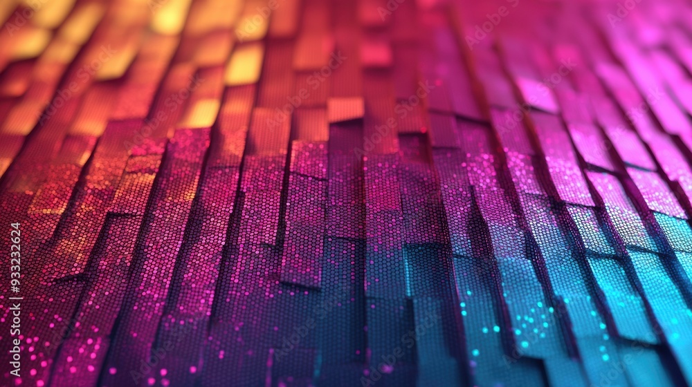 Poster futuristic holographic ceiling lights with diamond patterns emanating sleek elegance and copy space 