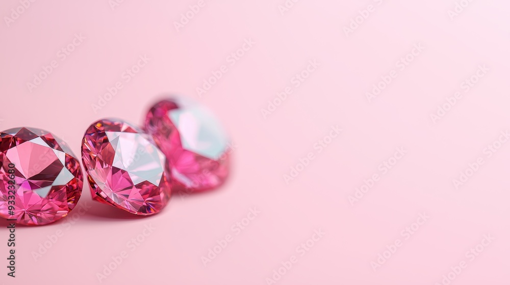 Poster glowing gemstone with interactive brightness control in smart lighting concept, copy space for text.