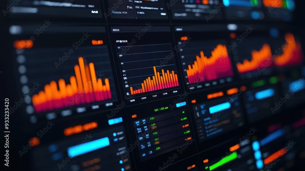 Aufkleber futuristic financial dashboard with diamond graphics and high-tech design, perfect for presentations