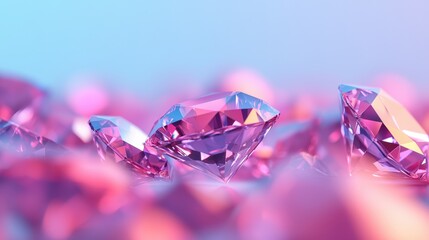 Futuristic Diamond Sculpture Holographic Decor - Modern Elegance with Copy Space for Text in 8K High Detail