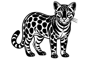 Ocelot vector art and illustration