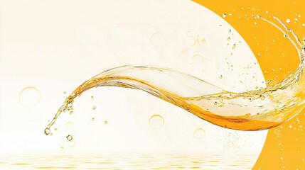  An orange-colored water splash on a yellow-white background at the top and bottom