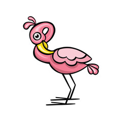 pink flamingo bird, illustration vector isolated