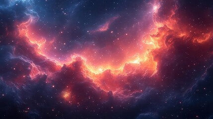 Fototapeta premium abstract cosmic scene with swirling nebulas vibrant star clusters and ethereal light patterns evoking the vastness and mystery of deep space