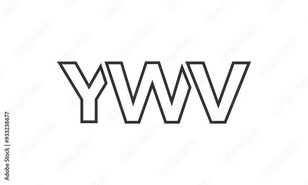 Fototapete YWV logo design template with strong and modern bold text. Initial based vector logotype featuring simple and minimal typography. Trendy company identity.
