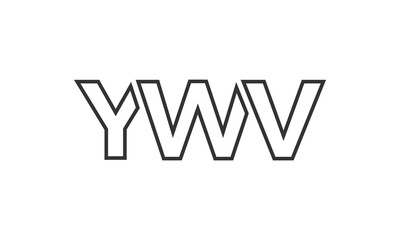 YWV logo design template with strong and modern bold text. Initial based vector logotype featuring simple and minimal typography. Trendy company identity.