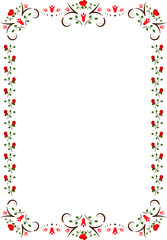 Page decoration with rose tulip leaf patterns