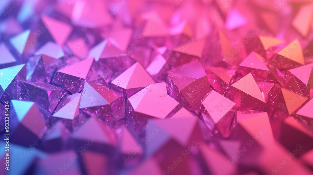 Poster futuristic virtual art installation featuring holographic gems with copy space for text in 8k high d
