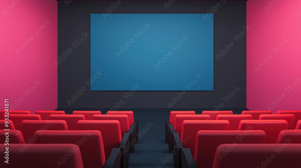 Poster futuristic hightech theater with gemstone decor - advanced entertainment design with copy space for 
