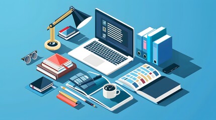 Obraz premium Education Distance E-learning Online Learning Personal development concept. 