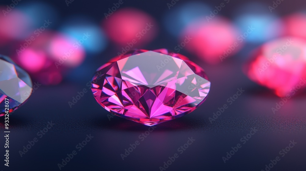 Poster virtual reality interactive holographic gemstone art creation with copy space in 8k high detail reso