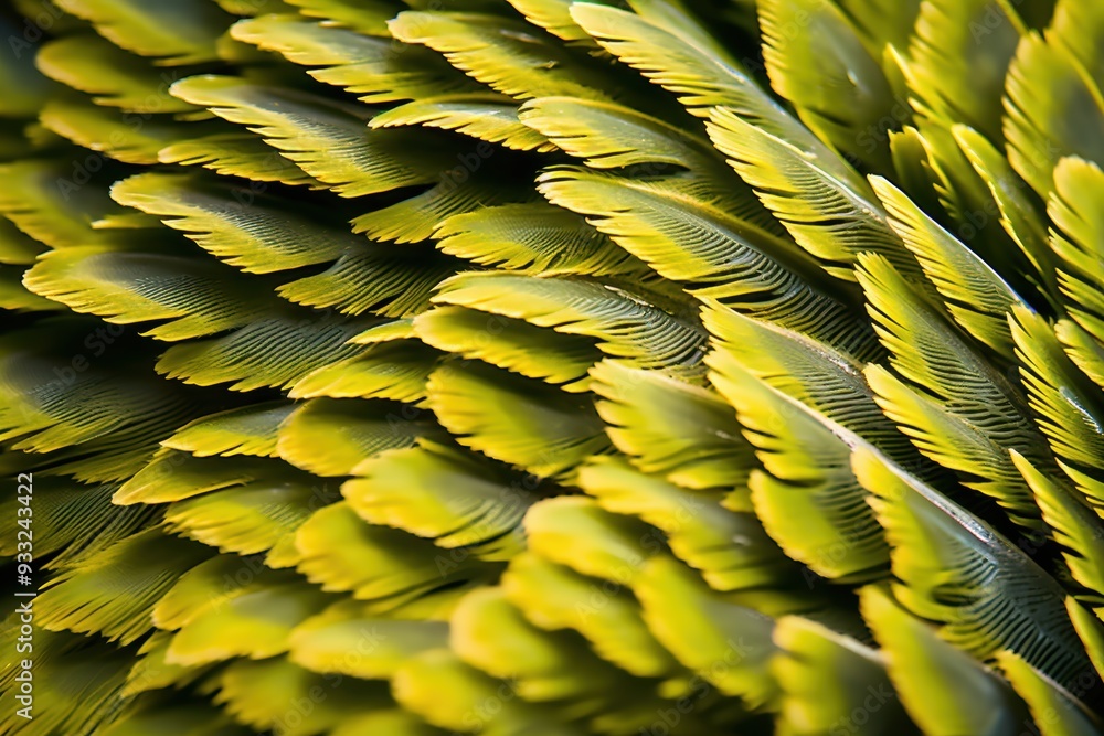 Poster Vibrant yellow feathers in close-up