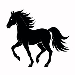 Fototapeta premium Horse walks along the seashore coloring page