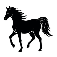 Obraz premium Horse walks along the seashore coloring page