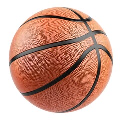 Obraz premium 3D render of a basketball with sports equipment such as a hoop court and other accessories isolated on a clean white background