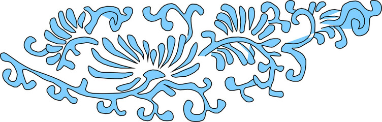 Vector sketch illustration silhouette design antique ethnic vintage chinese traditional ornament 