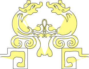 Sketch vector illustration silhouette design ornate icon logo symbol antique ethnic vintage ornament modern traditional chinese