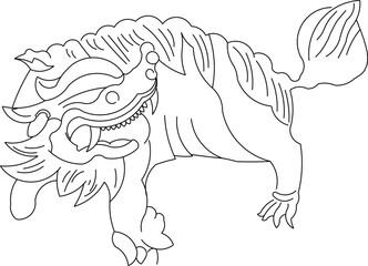 Sketch vector illustration silhouette design decoration icon logo symbol antique ethnic vintage ornament modern floral animal traditional chinese 