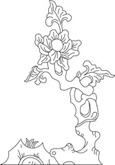Sketch vector illustration silhouette design decoration icon logo symbol antique ethnic vintage ornament modern floral animal traditional chinese