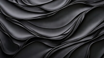 Fototapeta premium Black waves on black background