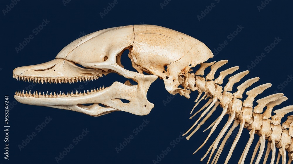 Aufkleber detailed analysis of dolphin skeleton: adaptable fins and spine structure | high-resolution scientif