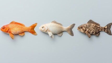 Obraz premium Evolutionary Transition from Fish to Amphibian Illustrated Skeleton with Copy Space, High Detail 8K Image