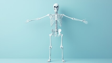 Ethereal Skeleton Dance - Fluid and Graceful Movement, Creative Composition with Copy Space, High Detail 8K Image