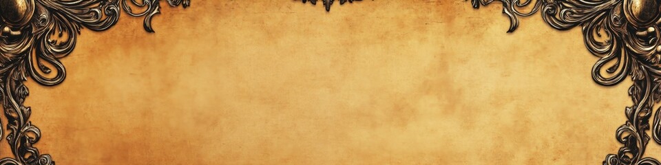 Obraz premium Fantasy Scroll with Weathered Decorative Border: Abstract Creative Design for Marketing and UI. Elegant Template with Vintage Texture and Stylish Gradient. Versatile Background for Graphic Design, Web