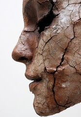 Obraz premium Cracked and weathered stone face