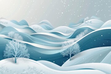 Cool abstract winter background in blue with frosty elements and subtle textures