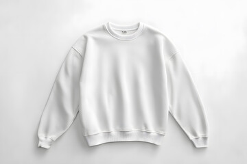 Fototapeta premium Mockup of white sweatshirt, blank pullover with a long sleeve, isolated on white background