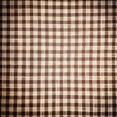 Vintage brown and white checkered fabric texture background perfect for design, crafts, textile, or digital use.