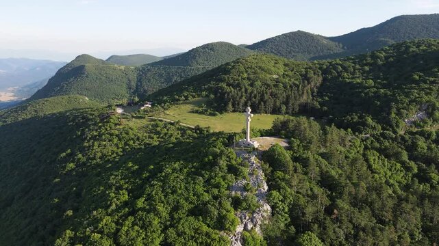Amazing Aerial view of Balkan Mountains near Okolchitsa peak, Bulgaria