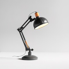 Contemporary 3D Office Table Lamp on a White Background - A Minimalist Lighting Solution for Modern Workspaces.