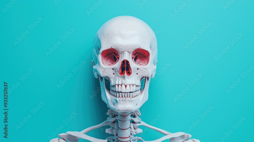 Poster advanced 8k visualization of skeletal deformities and corrective surgeries with copy space, high det