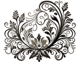 Free photo floral ornaments on a isolated on white backgroun. Generative AI.