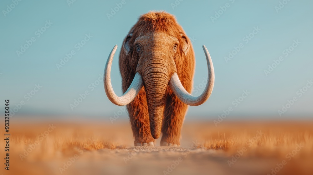 Poster ancient discoveries: mammoth fossil excavation and ice age creatures in high detail 8k resolution wi