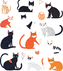 beautiful cats vectors