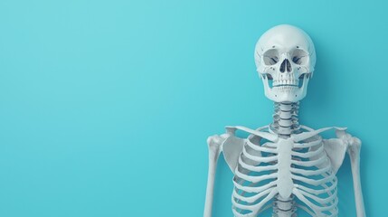 Elegance in Bones: Skeleton Ballet Dance with Copy Space, High Detail 8K Image