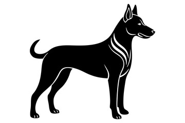 A black dog silhouette logo icon vector illustration.