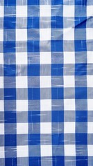 Blue and white checkered fabric texture, perfect for backgrounds, designs, or textiles. High-resolution stock photo for creative uses.