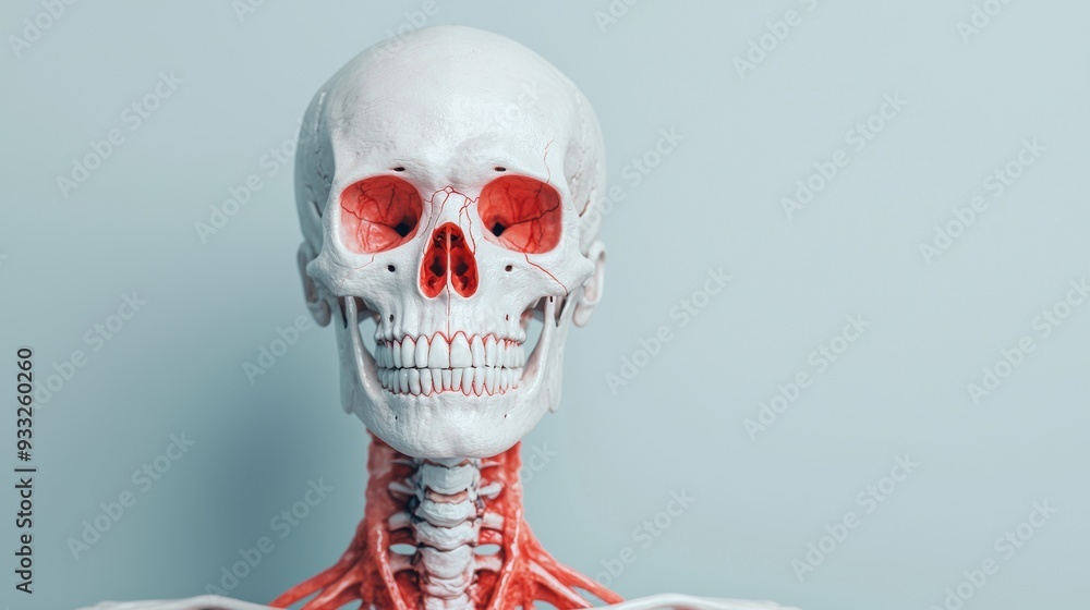 Poster detailed visualization of skeletal fractures and healing process with copy space for text in 8k reso