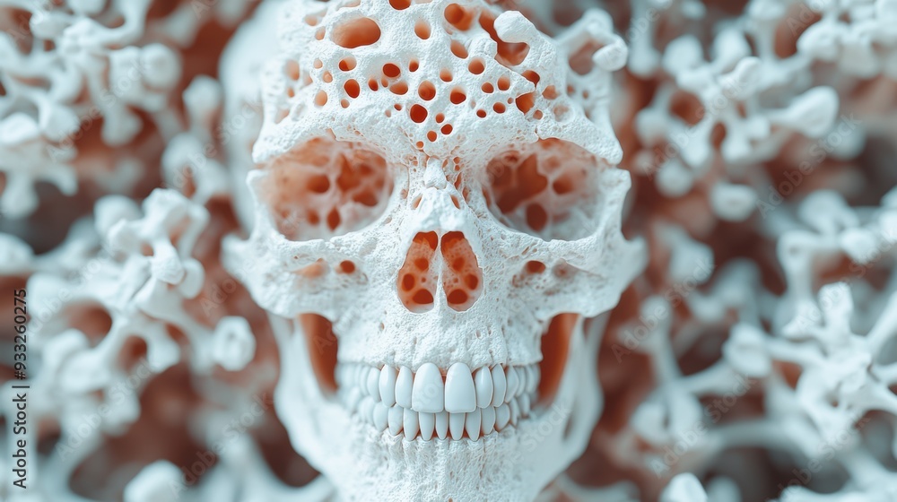 Aufkleber detailed visualization of skeletal fractures and healing process with copy space, 8k resolution