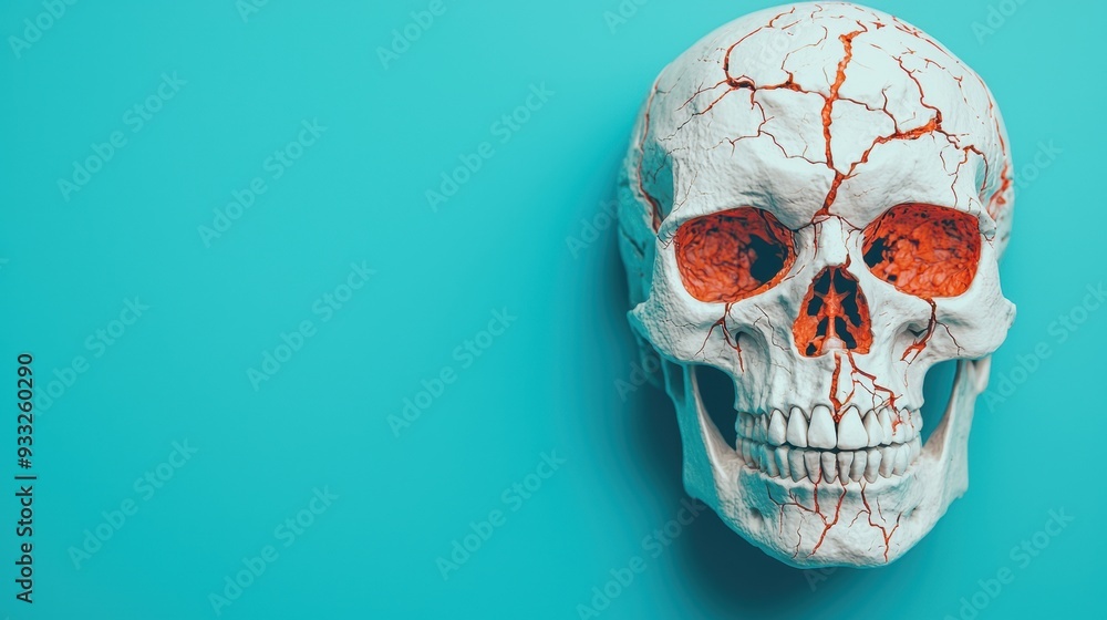 Poster detailed visualization of skeletal fractures and healing process with copy space for text in 8k reso