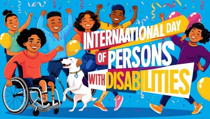 A vibrant and inclusive illustration celebrating the international of person with disabilities
