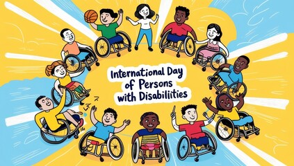 A vibrant and inclusive illustration celebrating the international of person with disabilities