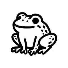 cartoon cute frog doodle hand drawn animal vector illustration template design