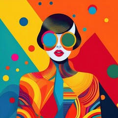 Trendy Minimalist Pop Art Illustration in Bright Colors